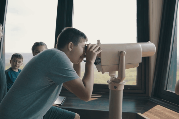 looking through tower